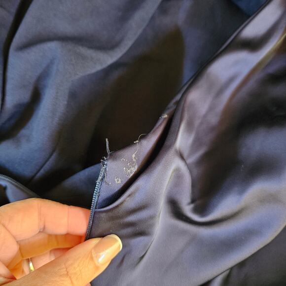 After Six Midnight Draped Sleeves Satin Gown Size XS NWT Formal Holiday Party - Picture 4 of 10